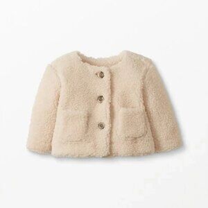 Hanna Andersson Baby Toddler Faux Shearling Jacket 3T Cream (light oat)